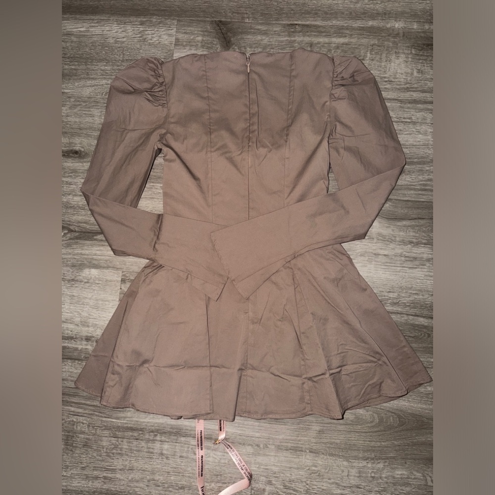 House of CB CARLINA Mocha Long Sleeve Mini Dress - Picture 14 of 16